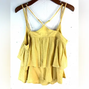 Hem & Thread M Strappy Ruffle Golden Tiered Ruffle Layer Crop Top thumbnail 2