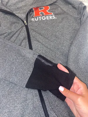 Rutgers Gray And Black Athletic Zip Up Jacket Size M thumbnail 4