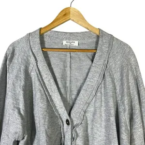 Zenana Oversized Cardigan‎ Womens 1X Gray Button Down Pockets Cozy Minimalist thumbnail 4