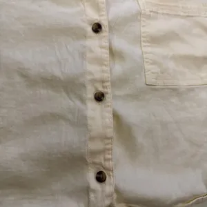 Sonoma SO Pastel Yellow Croppped Button Front Shirt thumbnail 2