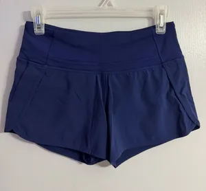 Lululemon Athletica Navy Blue Workout Athletic Shorts Size 2 thumbnail 1