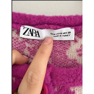 Zara Women's Purple Floral Jacquard Knit Vest Button Front Cardigan Size Med thumbnail 6
