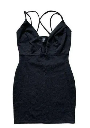 Windsor Black Bodycon Spaghetti Strap Mini Dress S thumbnail 1
