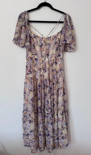 Purple printed ASTR the label dress thumbnail 2