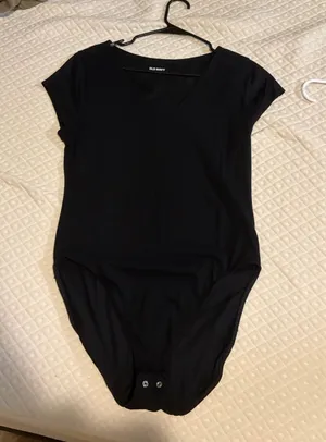 Old Navy bodysuit, black scoop neck thumbnail 1