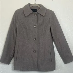 London Fog Women's Classic Gray Pea Coat Size‎ S thumbnail 5