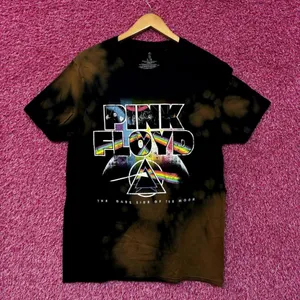 Pink Floyd Dark Side of the Moon Psychedelic Rock Bleach Dye Large thumbnail 1