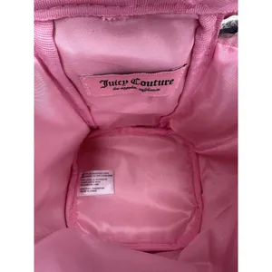 Juicy Couture Top Handle Bag Womens Small Pink Heart Love Print Travel Zip thumbnail 4