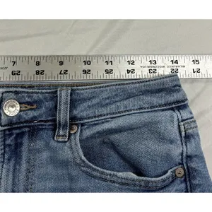 American Eagle Mom Jeans Women's 6 Long Light Wash Distressed Stretch Comfort thumbnail 10