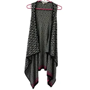 Im in Love with Derek Asymmetrical Knit Long Sleeveless Open Front Vest L to XL thumbnail 7