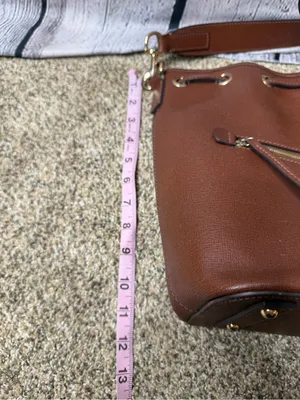 Dooney & Bourke saffiano Brown Leather Drawstring Bucket Bag thumbnail 9