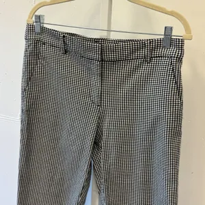 LOFT The Riviera Slim Gingham Houndstooth Pants Black White Check Cropped Size 8 thumbnail 3