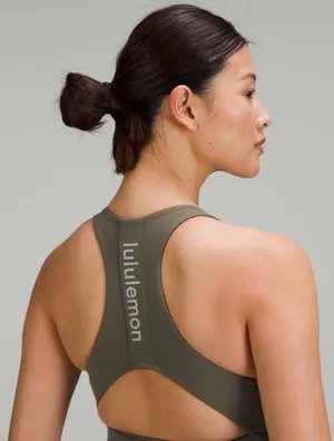 Lululemon Logo Elastic Everlux Shelf Tank Top Army Green / White Opal 8 thumbnail 10