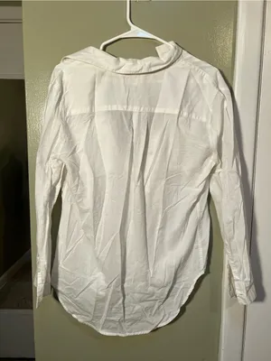 RD Style Women’s Sz Medium Lace Up Top Long Sleeve Collared Chest Pockets Cotton thumbnail 6