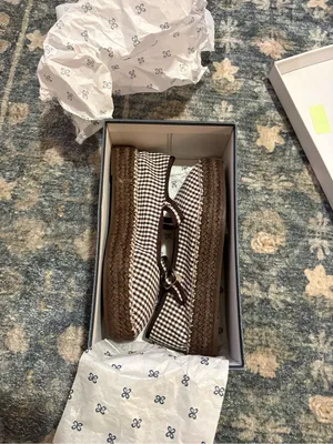NEW Anthropologie Maeve Gingham Mary Jane Espadrille Flats Size 40 thumbnail 7