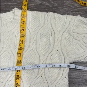 Line & Dot Cream Billy Cable Knit‎ Midi Sweater Dress Medium Preppy Fisherman thumbnail 8