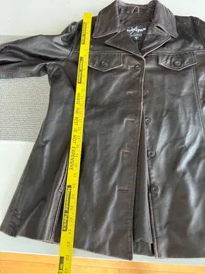 Vintage Maxima Wilson’s Leather Distressed Brown Leather Button-Front Jacket XL thumbnail 8