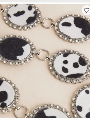 Black and White Patterned Women's Concho belt thumbnail 2