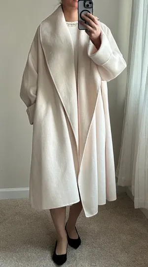Handmade Ecru shawl coat. M White Size M thumbnail 1