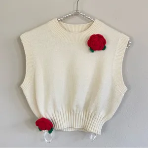 For Love & Lemons Ellie Top Rose Appliqué Sleeveless Vest Size XS x Free People‎ thumbnail 4