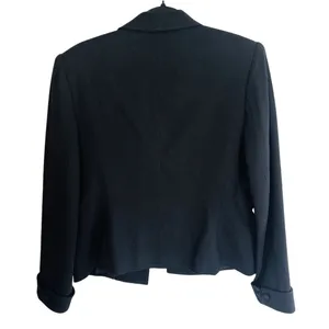 Kasper ASL Black Wool Blazer Jacket Women's 10 Button Front Career 90s‎ Vintage thumbnail 3