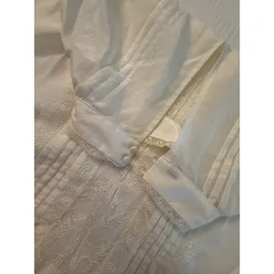 Chico's WHBM Sheer Cream Lace Pirate Blouse Boho Festival Poetic Top S Cotton‎ thumbnail 9