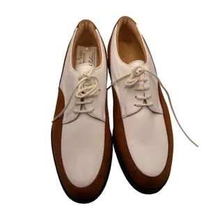 Tag Golf Cleats Two Tone Saddle Oxford Shoes Size 7 Brown White Leather Suede thumbnail 2