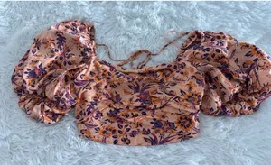 Free people sunday floral crop‎ top shirt XS thumbnail 1