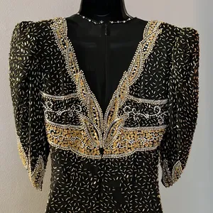 Cache VINTAGE Silk Beaded Long Dress thumbnail 3