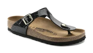 Birkenstock Gizeh Galaxy Black Glitter Patent Leather Sandals Womens 39 L8 M6 thumbnail 1