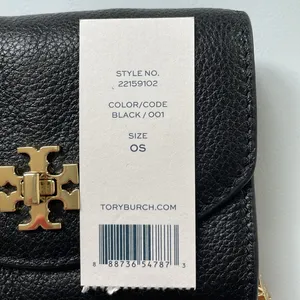 New condition Tory Burch black leather turn lock mini wallet thumbnail 11