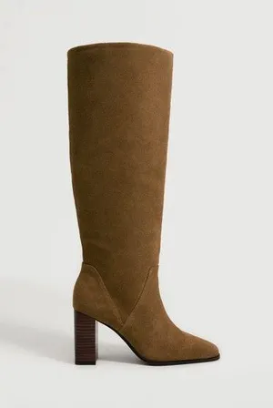Mango NWT Bovine Jinete Leather Boots in Brown thumbnail 1
