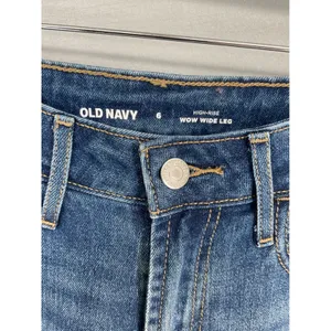 Old Navy Womens Jeans Wow Wide Leg High Rise Medium Wash Blue 6 thumbnail 4