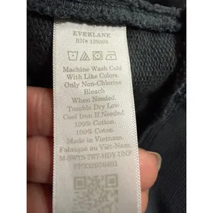 EVERLANE Green Cotton Pullover Hoodie Sweatshirt Women's Size M split at‎ side thumbnail 5