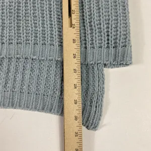 POL Anthropology Sweater Tunic Womens Medium Blue Chunky Knit‎ Short Sleeve thumbnail 7