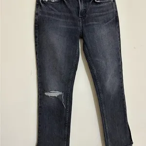 GRLFRND Mid-Rise Straight Leg Jeans - Grey thumbnail 2