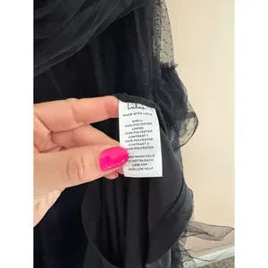 Lulus Pure Radiance Black Mesh Swiss Dot Tier Maxi Dress Size medium Whimsigoth thumbnail 10