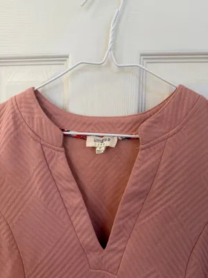 Umgee Blush Pink v-Neck Textured Tiered Dress thumbnail 3