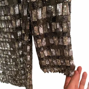 Retrofête Delilah Sequin Mini Dress Gunmetal Pewter Grey Silver thumbnail 10