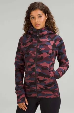 Lululemon Scuba Full-Zip HoodieHeritage 365 Camo Smoky Red Night Sea - Size 4 thumbnail 1