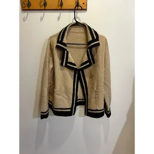 Commense NWT Women Small Tan Knit Open Front Cardigan Quiet Luxury Old Money thumbnail 6