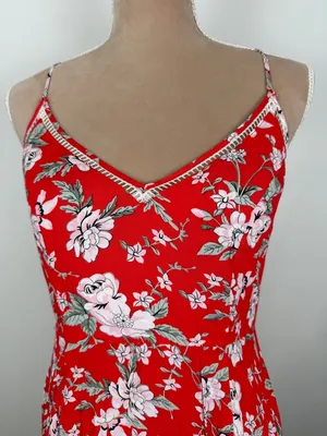 Lulu's Red Floral Spaghetti-Strap Midi Dress thumbnail 2
