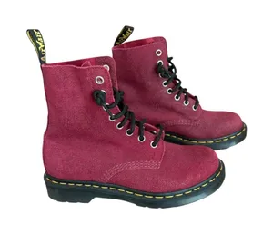 Dr Martens 1460 Pascal Combat Boots Red Cherry Glitter Womens Size 7 thumbnail 1