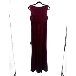 Lulus Crushing It Maxi Dress Size L Burgundy Velvet Slit Gown Old Hollywood NWT thumbnail 14