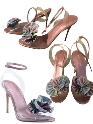 Marc Fisher Geavie High heels Glitter Floral Disco Club Barbie dopamine Whimsy thumbnail 1