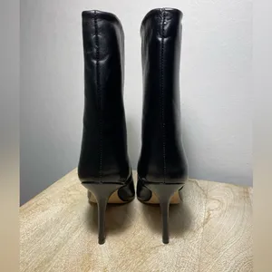 Stuart Weitzman rich leather stiletto boot / bootie size 5 black thumbnail 4