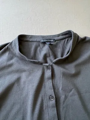 Eileen Fisher Mandarin Collar Button-Front Oversized Midi Dress thumbnail 9