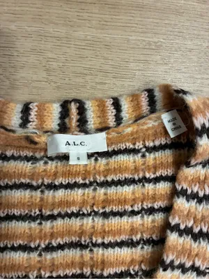 ALC Women’s Rebekah Wool Blend Striped Knit Cardigan Size S thumbnail 4