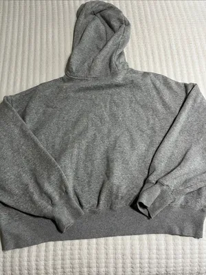 Nike Heather Gray Cropped Pullover Hoodie thumbnail 4
