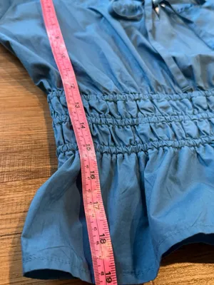 Banana Republic Blue Smocked Waist Peasant Top XS thumbnail 7